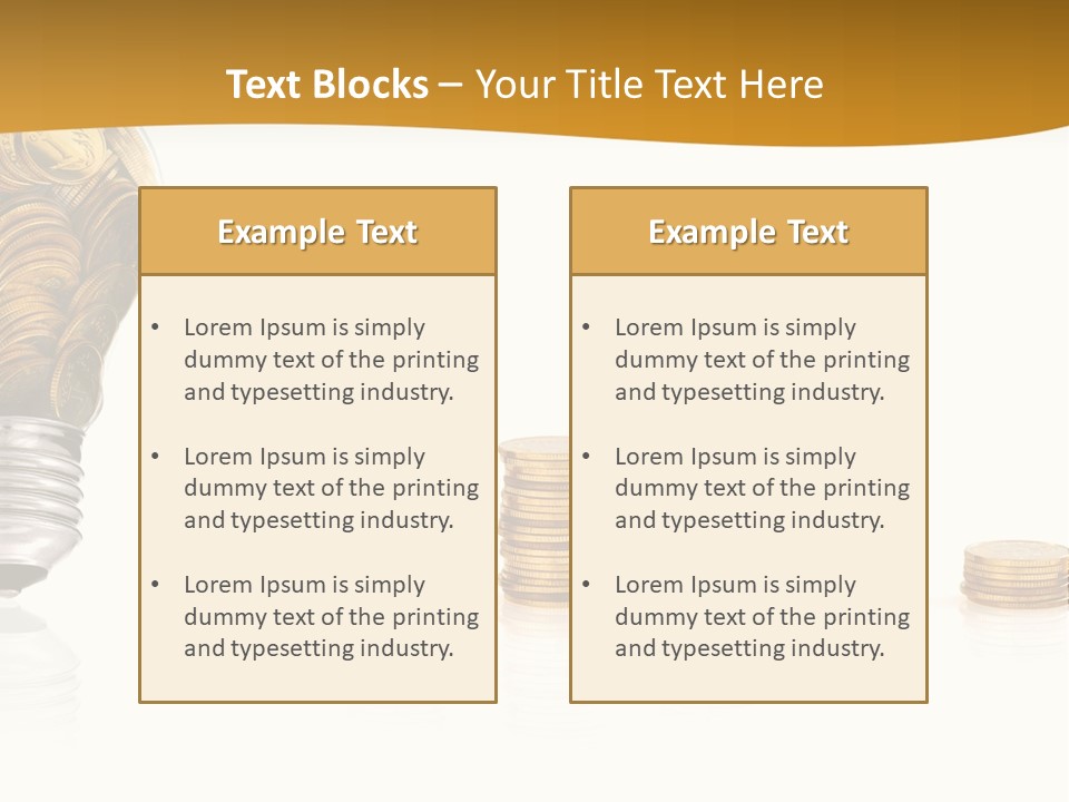 A Light Bulb With Coins Coming Out Of It PowerPoint Template