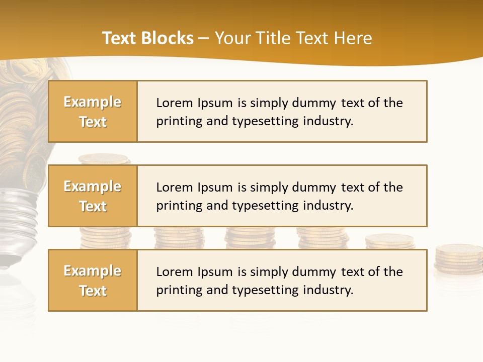 A Light Bulb With Coins Coming Out Of It PowerPoint Template