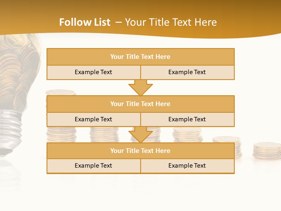 A Light Bulb With Coins Coming Out Of It PowerPoint Template