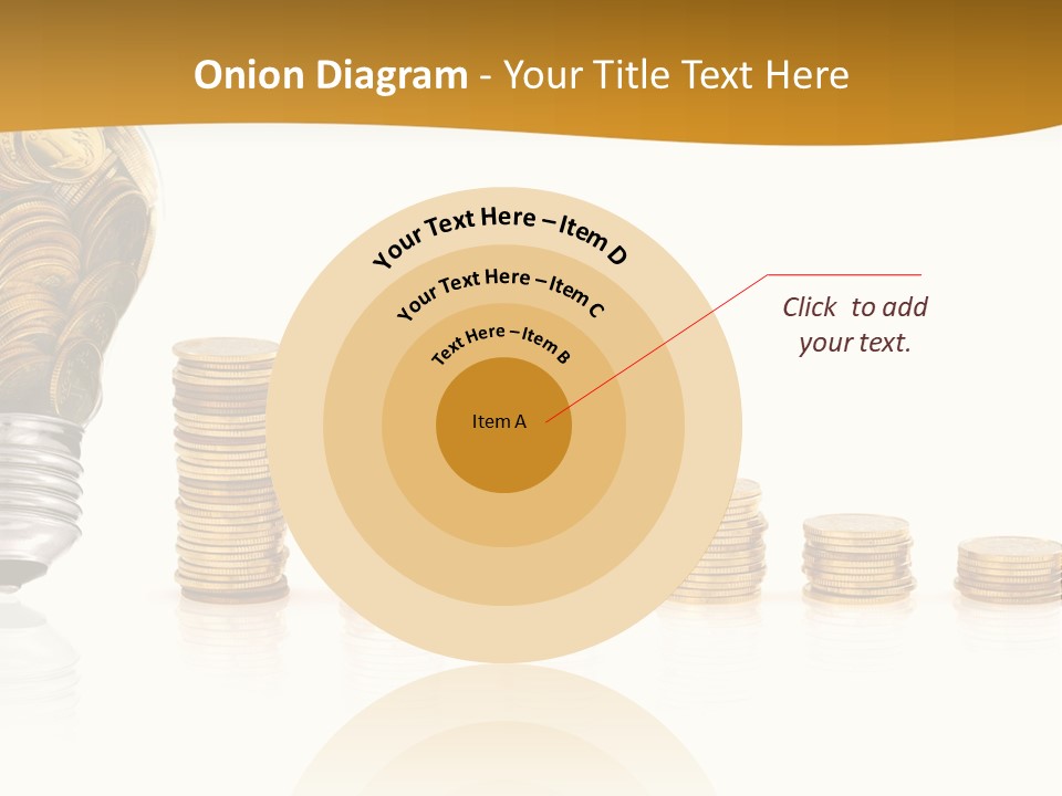 A Light Bulb With Coins Coming Out Of It PowerPoint Template