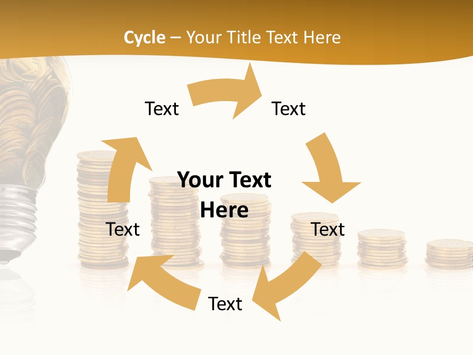 A Light Bulb With Coins Coming Out Of It PowerPoint Template