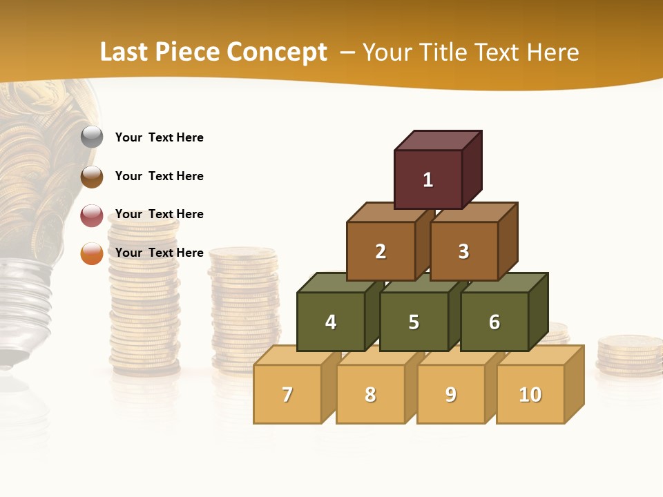 A Light Bulb With Coins Coming Out Of It PowerPoint Template