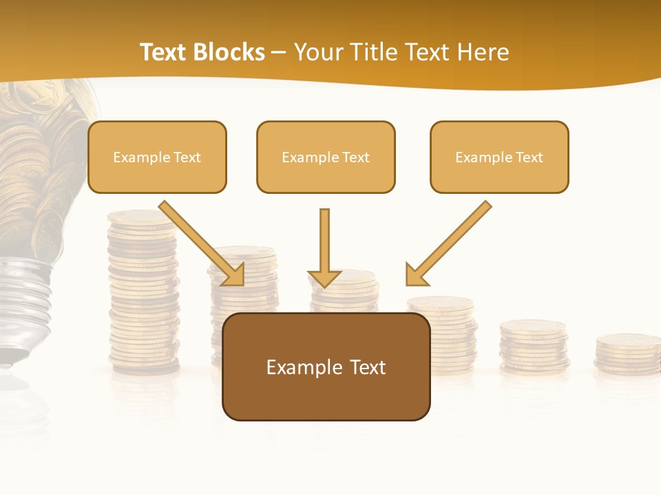 A Light Bulb With Coins Coming Out Of It PowerPoint Template