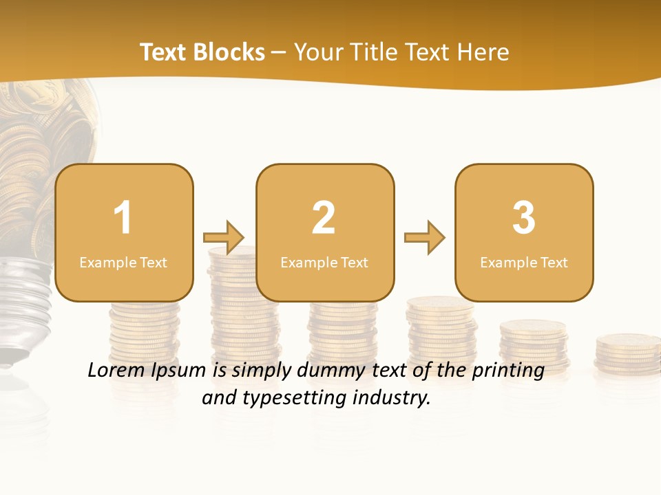 A Light Bulb With Coins Coming Out Of It PowerPoint Template