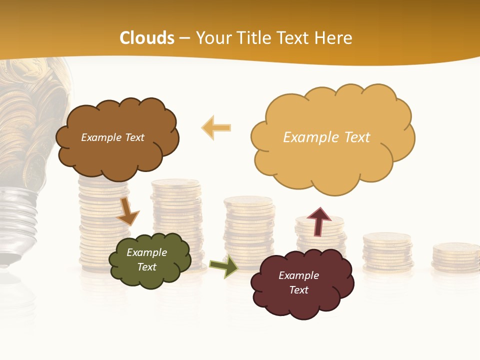 A Light Bulb With Coins Coming Out Of It PowerPoint Template
