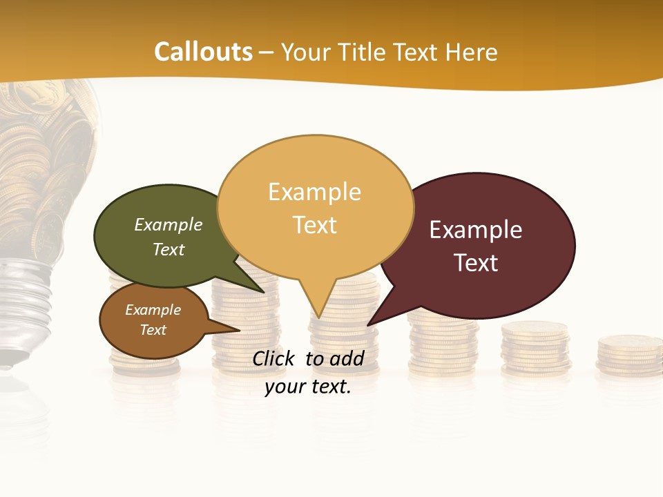 A Light Bulb With Coins Coming Out Of It PowerPoint Template