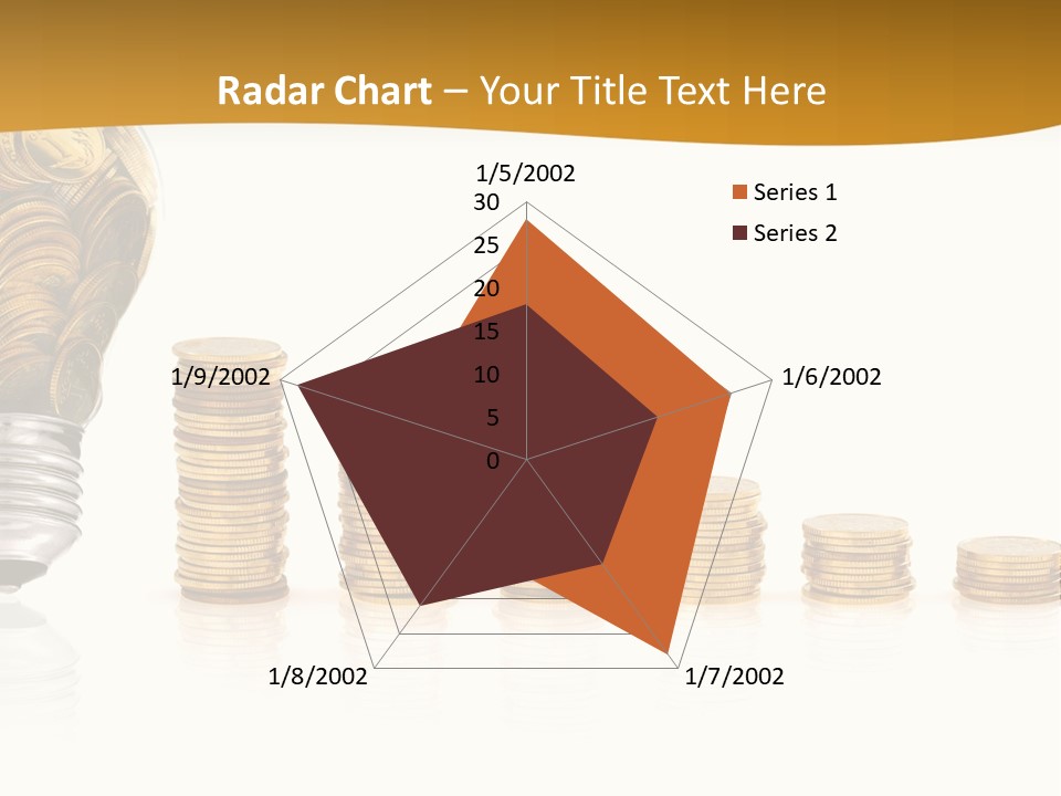 A Light Bulb With Coins Coming Out Of It PowerPoint Template