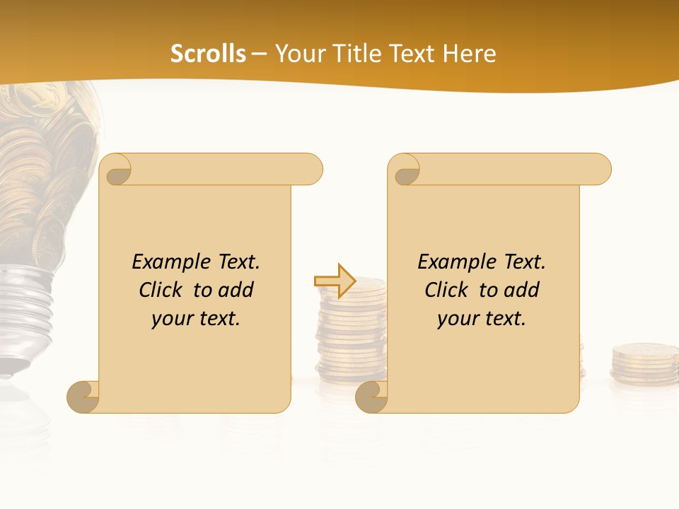 A Light Bulb With Coins Coming Out Of It PowerPoint Template