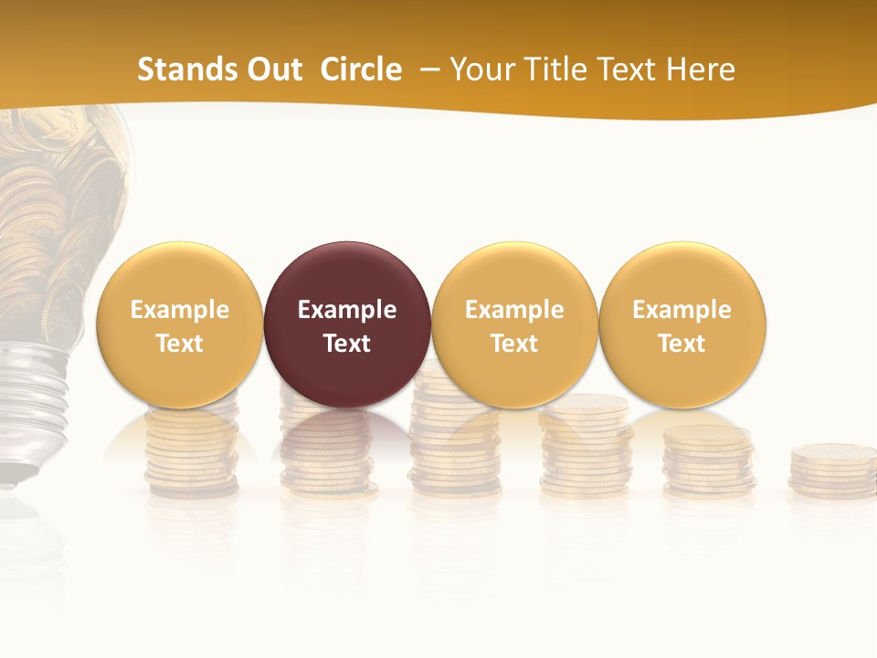 A Light Bulb With Coins Coming Out Of It PowerPoint Template