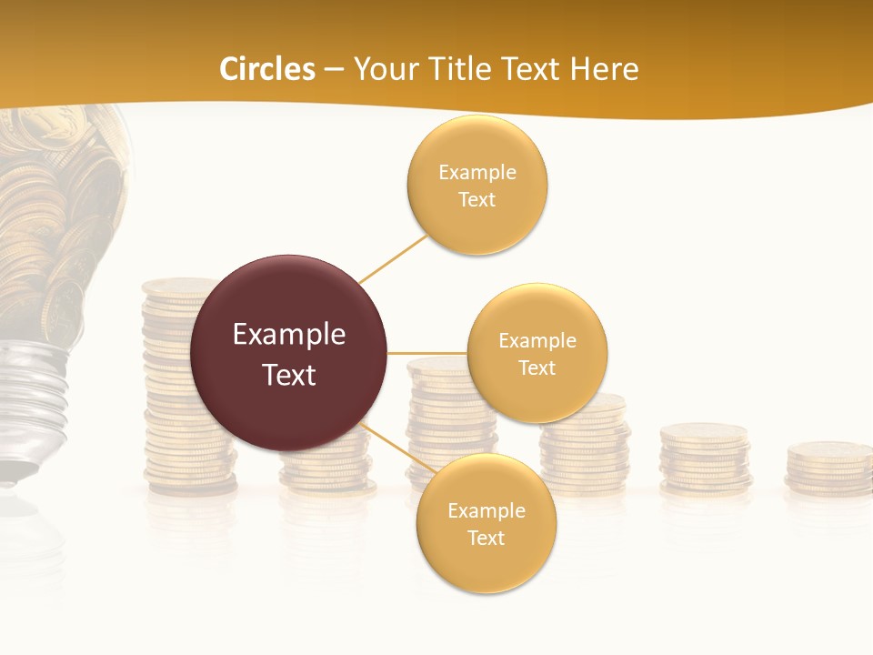 A Light Bulb With Coins Coming Out Of It PowerPoint Template