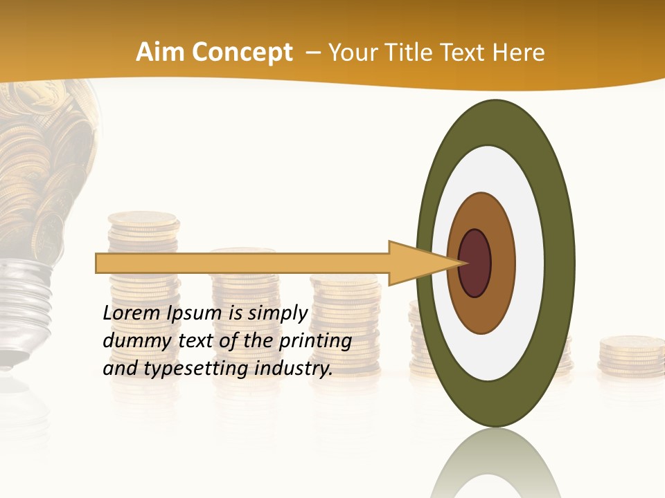 A Light Bulb With Coins Coming Out Of It PowerPoint Template