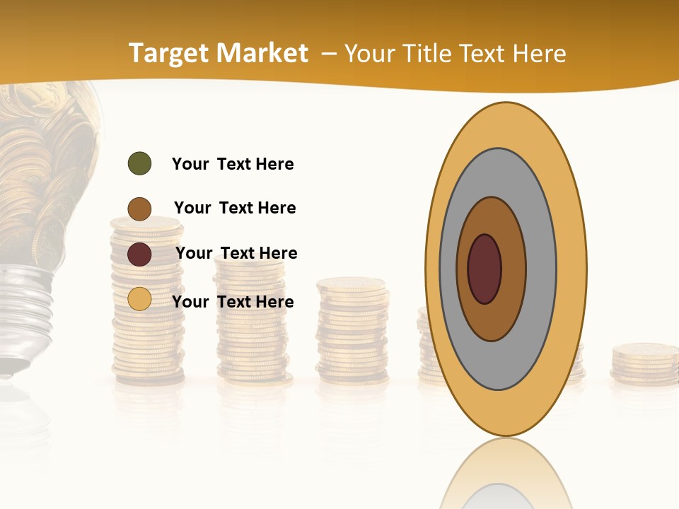 A Light Bulb With Coins Coming Out Of It PowerPoint Template