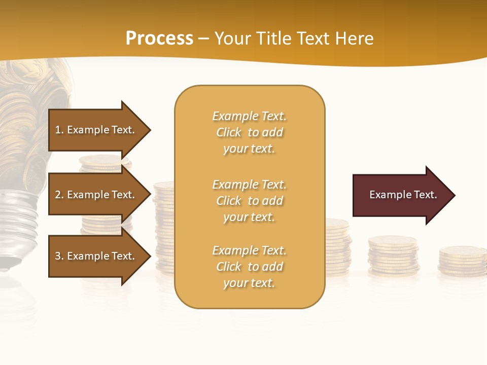 A Light Bulb With Coins Coming Out Of It PowerPoint Template