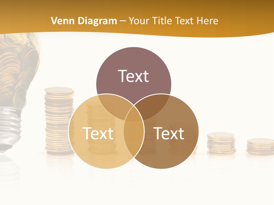 A Light Bulb With Coins Coming Out Of It PowerPoint Template