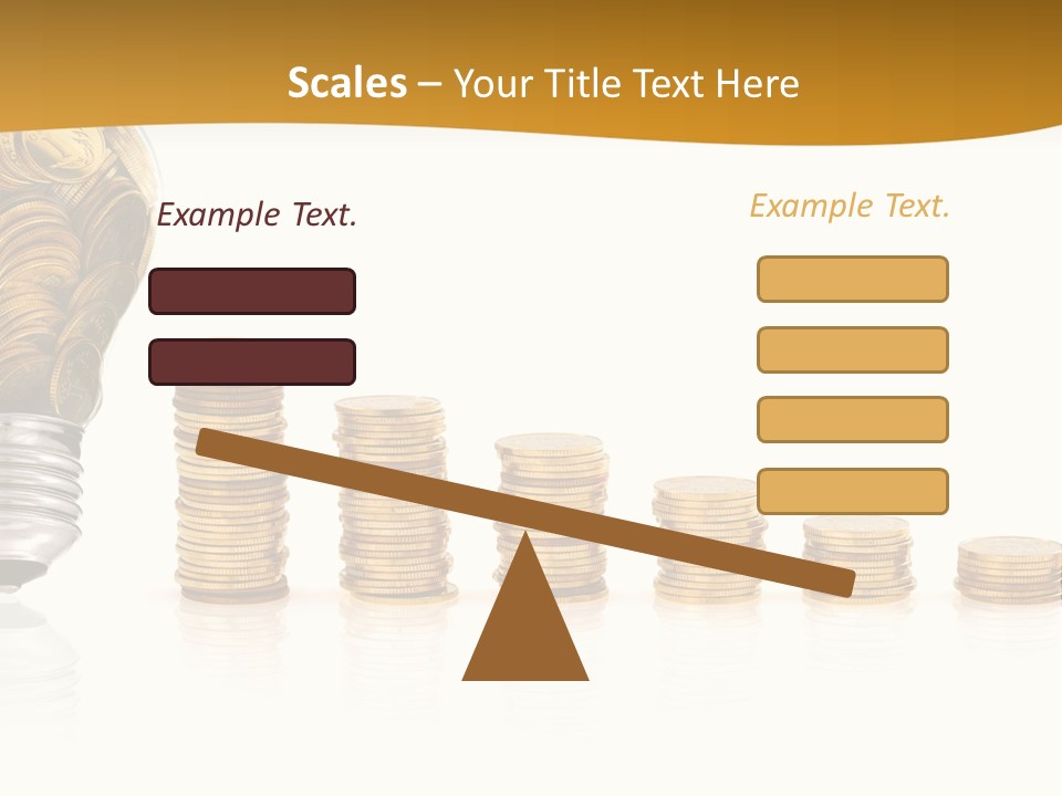 A Light Bulb With Coins Coming Out Of It PowerPoint Template