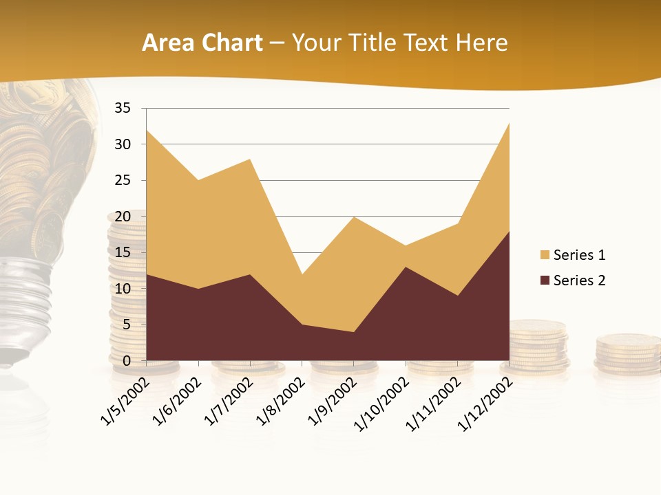 A Light Bulb With Coins Coming Out Of It PowerPoint Template