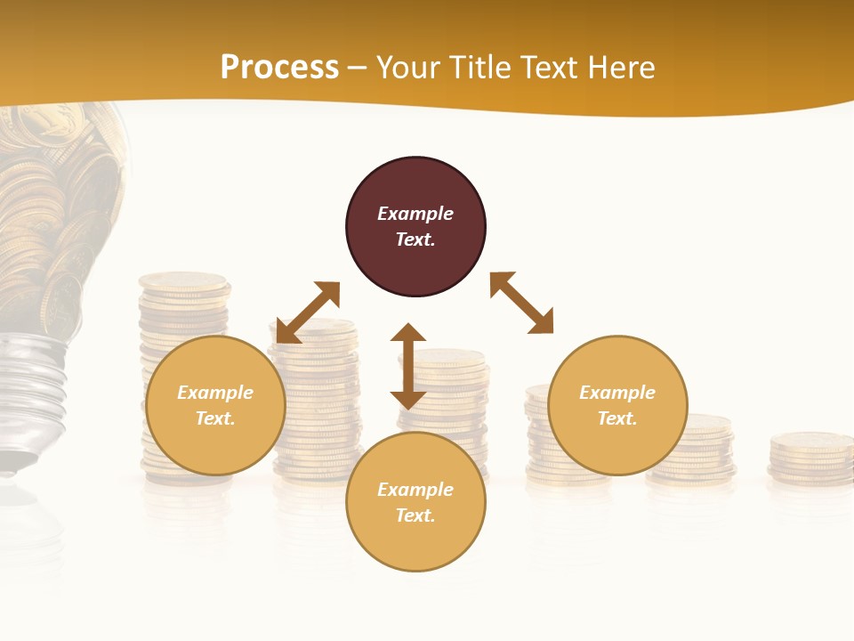 A Light Bulb With Coins Coming Out Of It PowerPoint Template