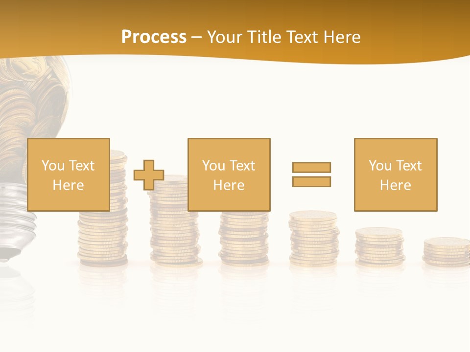 A Light Bulb With Coins Coming Out Of It PowerPoint Template
