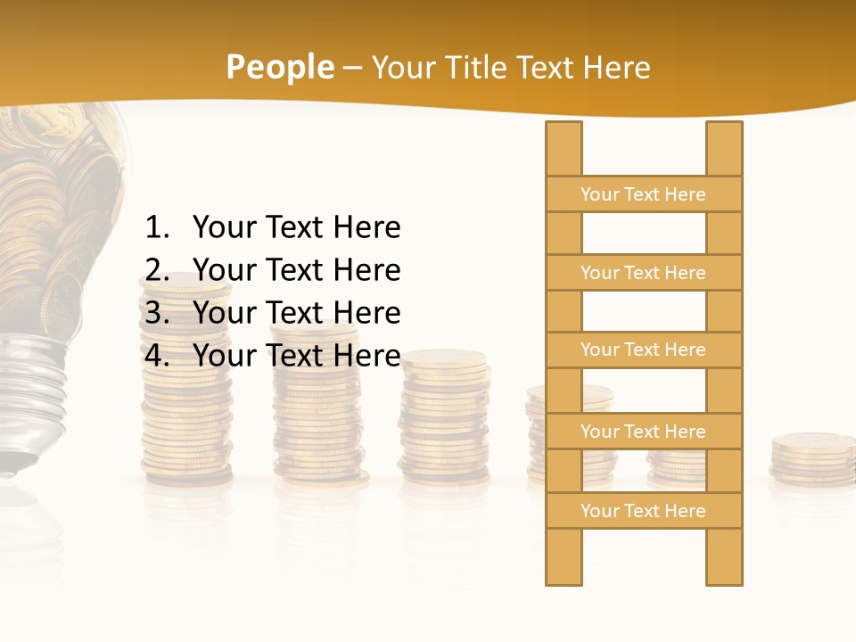 A Light Bulb With Coins Coming Out Of It PowerPoint Template