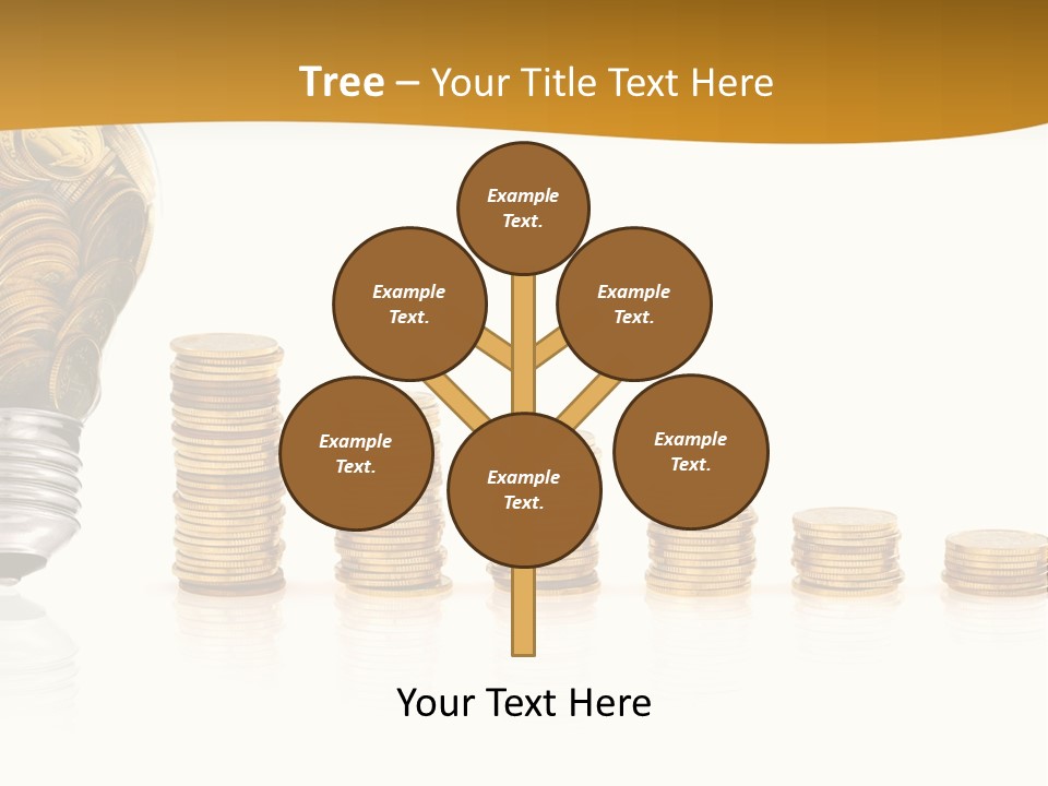 A Light Bulb With Coins Coming Out Of It PowerPoint Template
