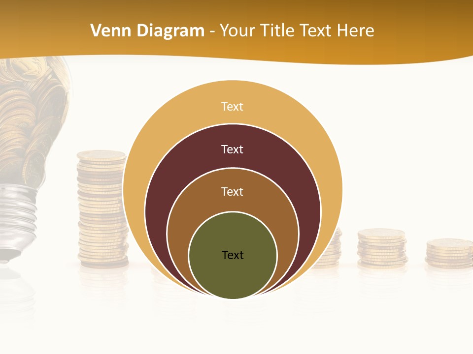 A Light Bulb With Coins Coming Out Of It PowerPoint Template