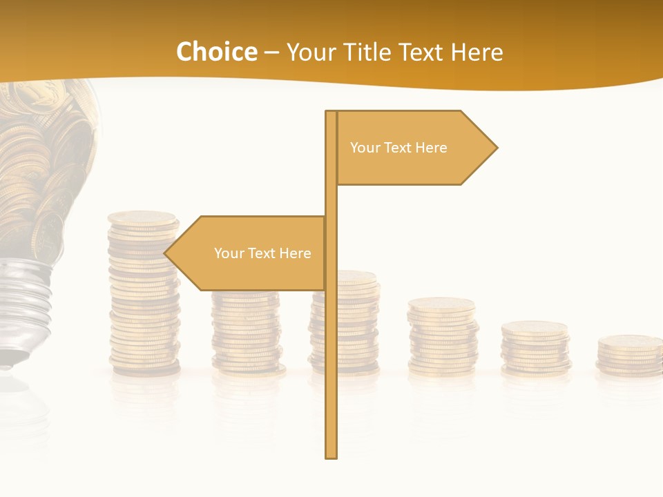 A Light Bulb With Coins Coming Out Of It PowerPoint Template