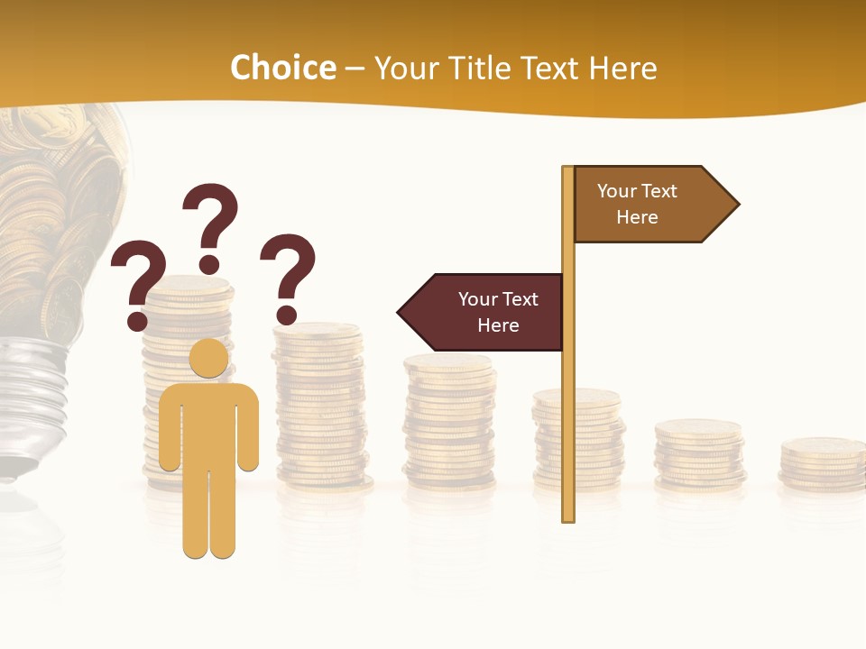 A Light Bulb With Coins Coming Out Of It PowerPoint Template