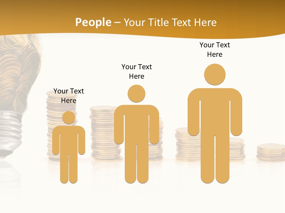 A Light Bulb With Coins Coming Out Of It PowerPoint Template