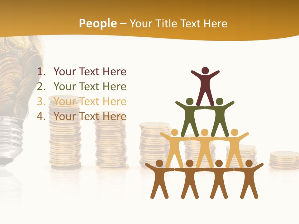 A Light Bulb With Coins Coming Out Of It PowerPoint Template