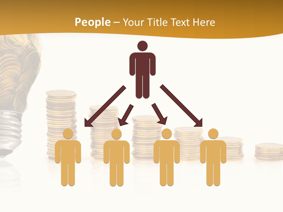 A Light Bulb With Coins Coming Out Of It PowerPoint Template