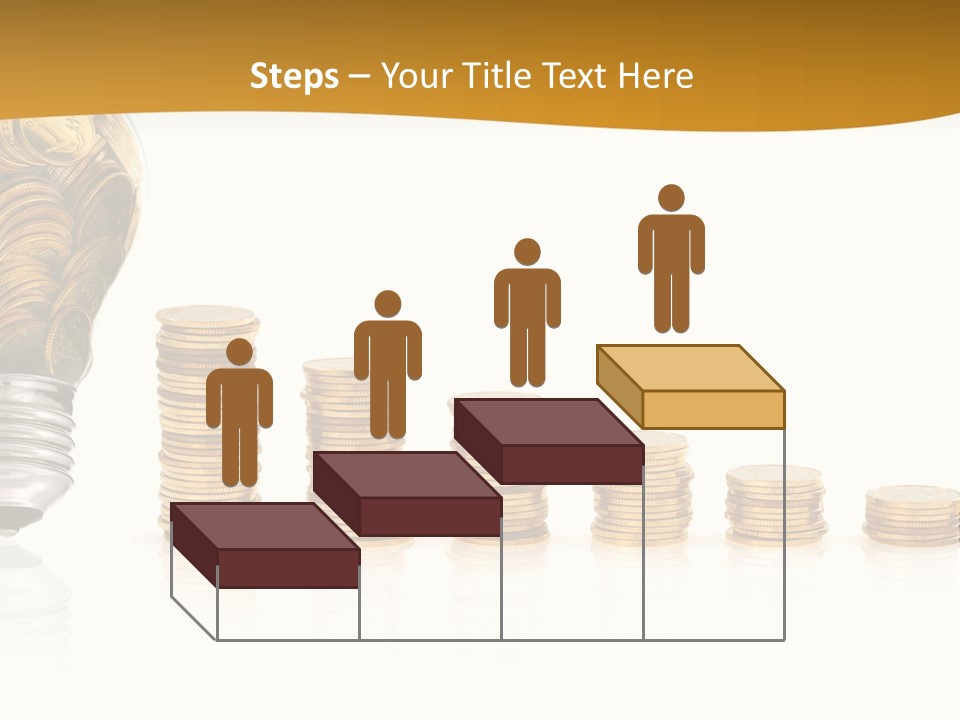 A Light Bulb With Coins Coming Out Of It PowerPoint Template