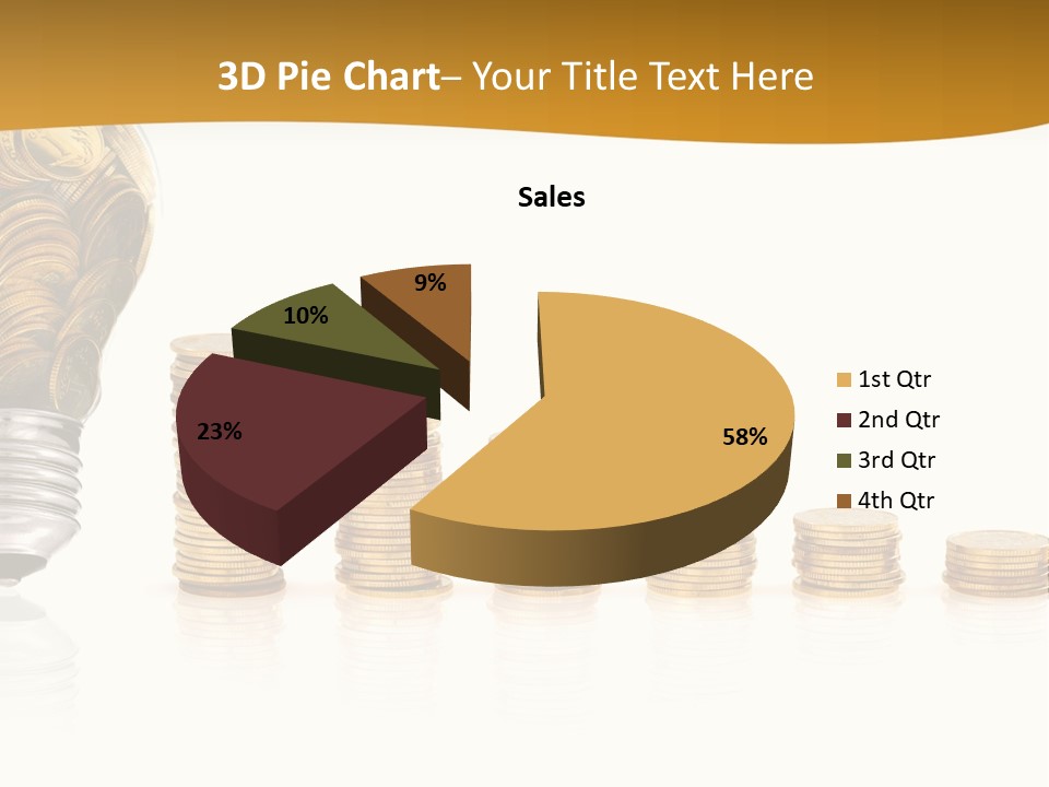 A Light Bulb With Coins Coming Out Of It PowerPoint Template