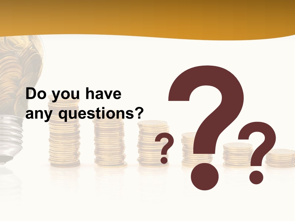 A Light Bulb With Coins Coming Out Of It PowerPoint Template