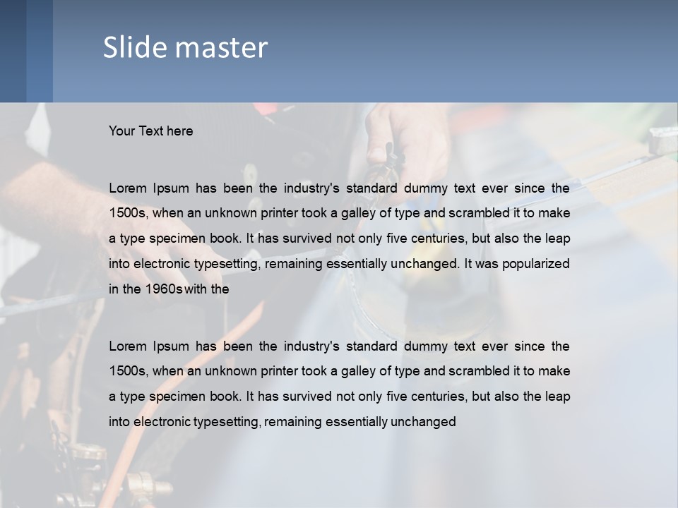 A Man Working On A Roof With A Hammer PowerPoint Template