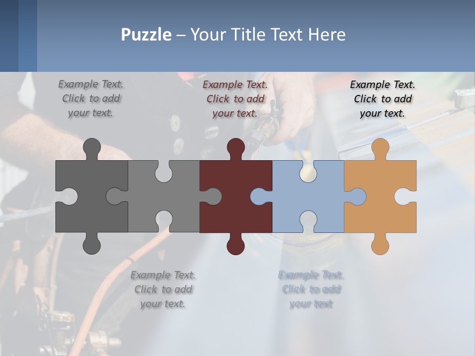 A Man Working On A Roof With A Hammer PowerPoint Template