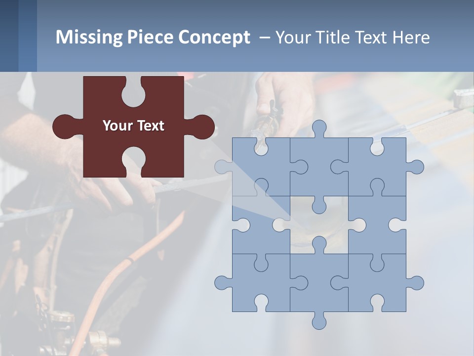 A Man Working On A Roof With A Hammer PowerPoint Template