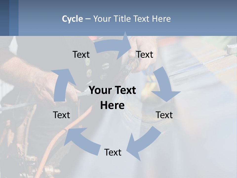 A Man Working On A Roof With A Hammer PowerPoint Template
