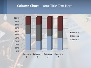 A Man Working On A Roof With A Hammer PowerPoint Template