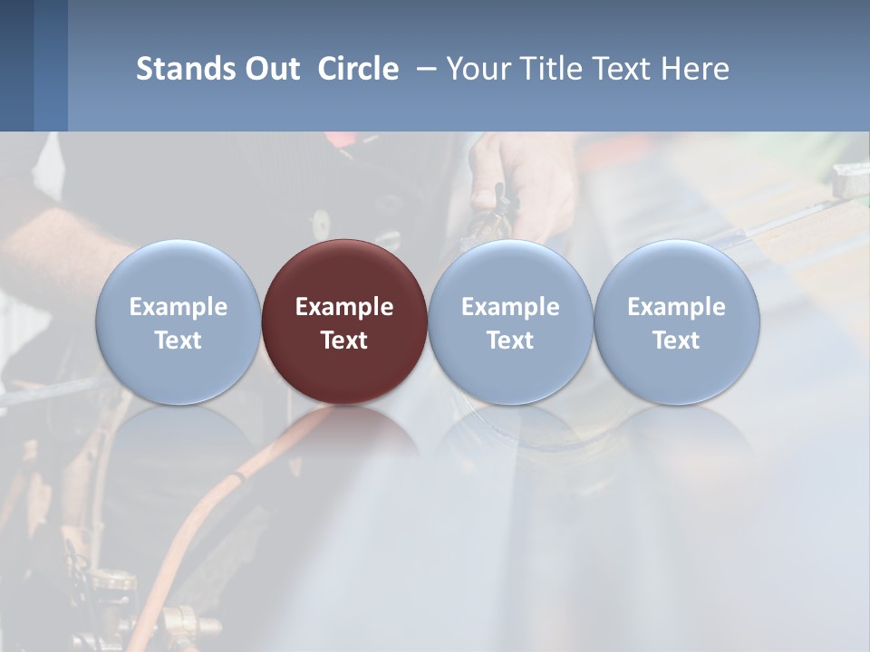 A Man Working On A Roof With A Hammer PowerPoint Template