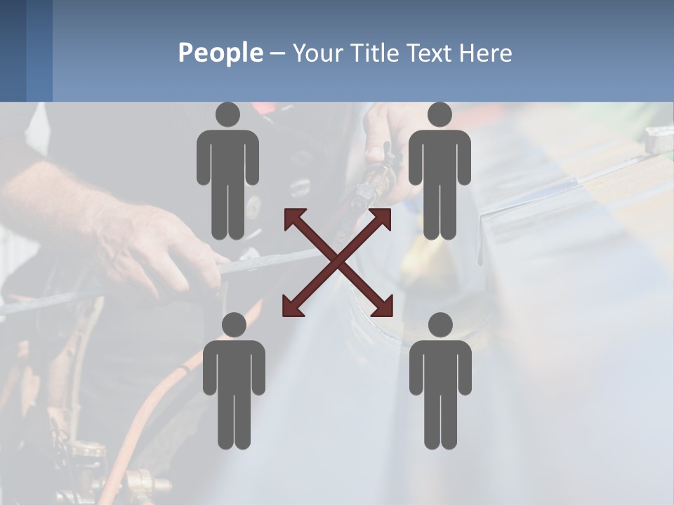 A Man Working On A Roof With A Hammer PowerPoint Template