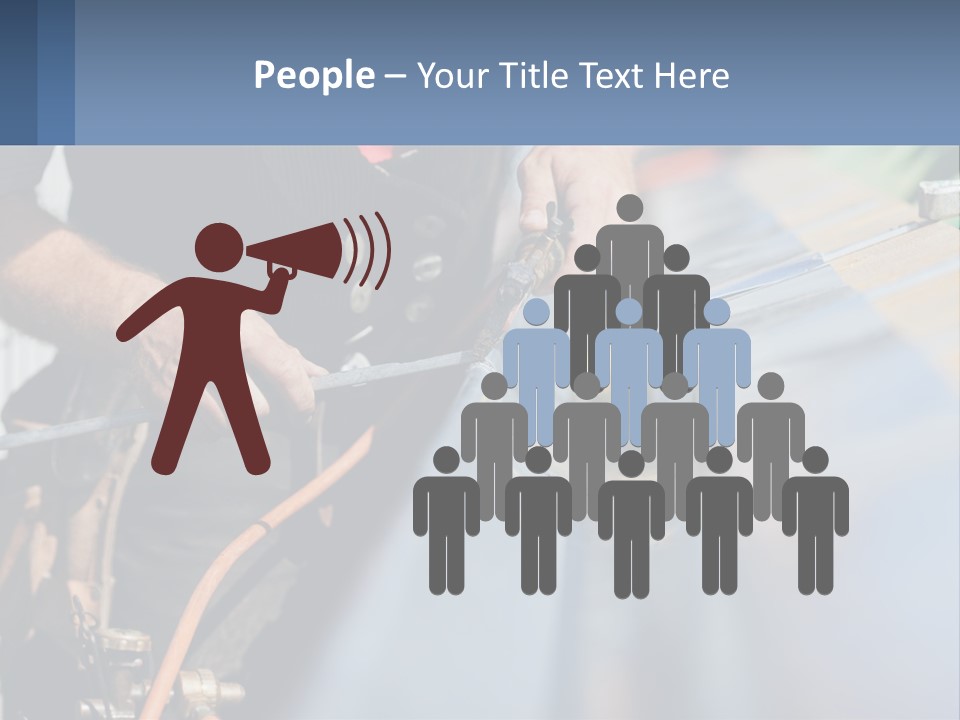 A Man Working On A Roof With A Hammer PowerPoint Template