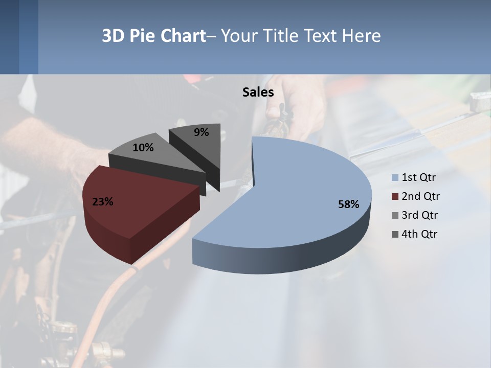 A Man Working On A Roof With A Hammer PowerPoint Template