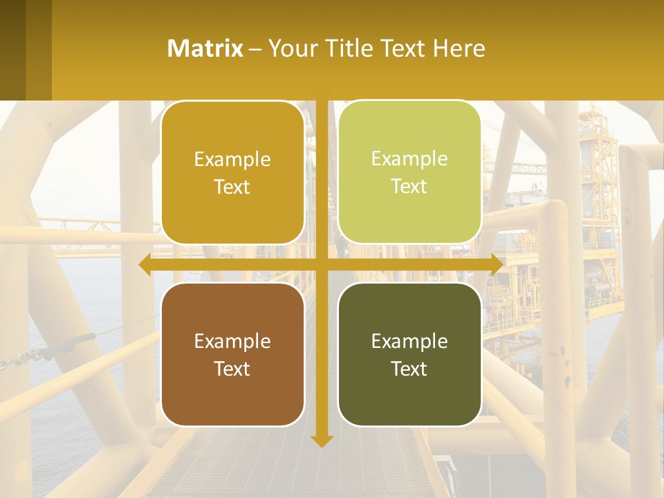 A Man Walking Across A Yellow Bridge Over Water PowerPoint Template