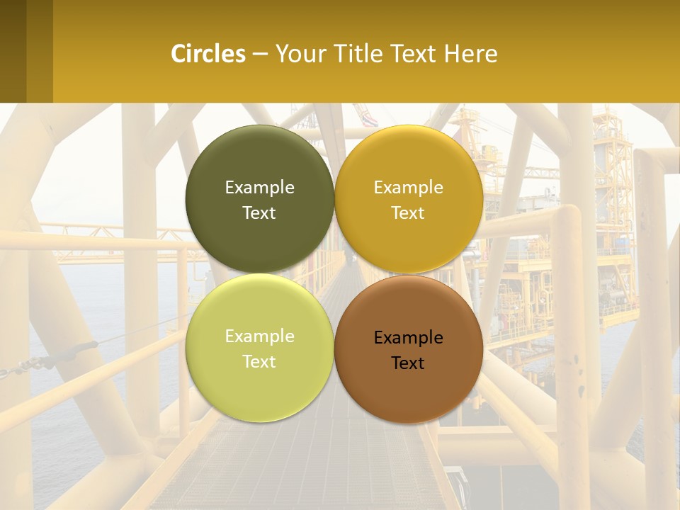 A Man Walking Across A Yellow Bridge Over Water PowerPoint Template