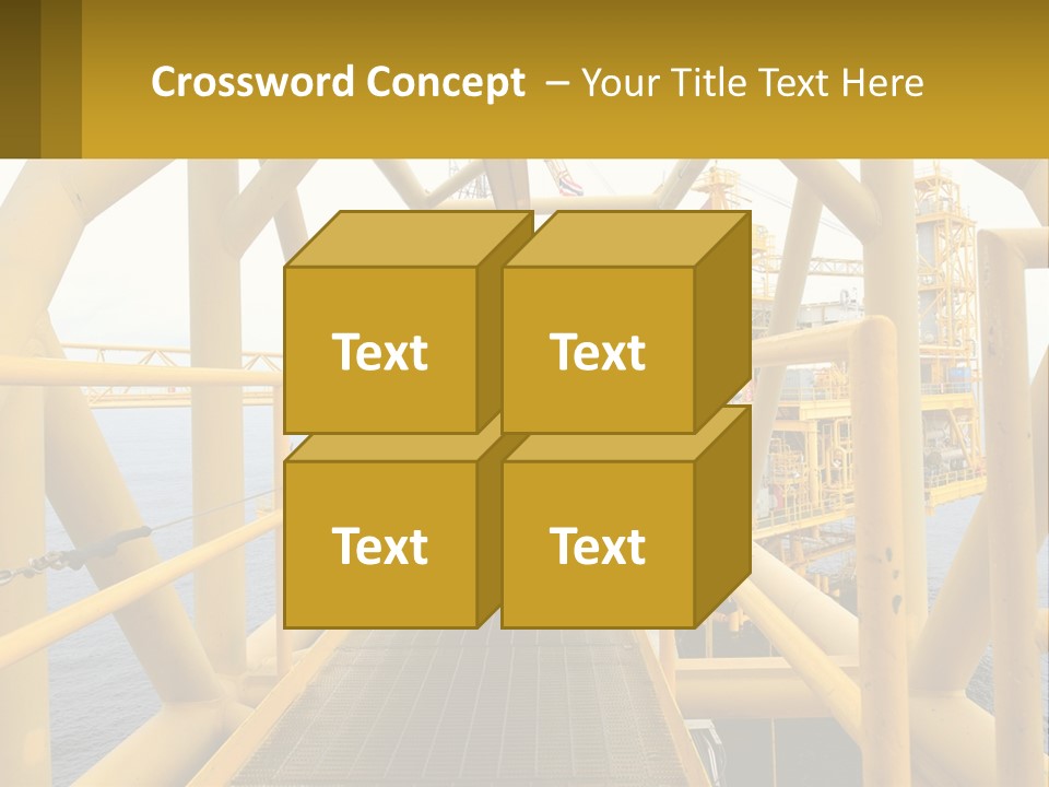 A Man Walking Across A Yellow Bridge Over Water PowerPoint Template