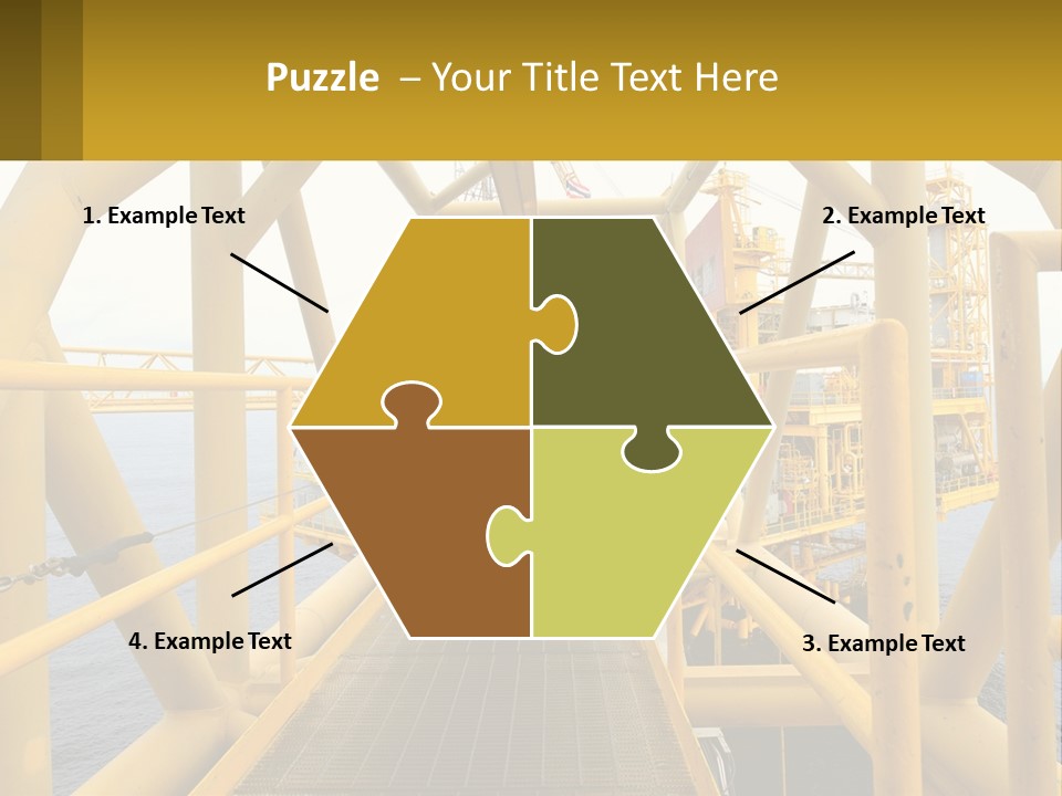 A Man Walking Across A Yellow Bridge Over Water PowerPoint Template