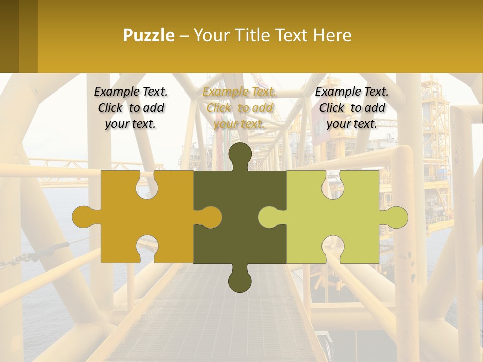 A Man Walking Across A Yellow Bridge Over Water PowerPoint Template