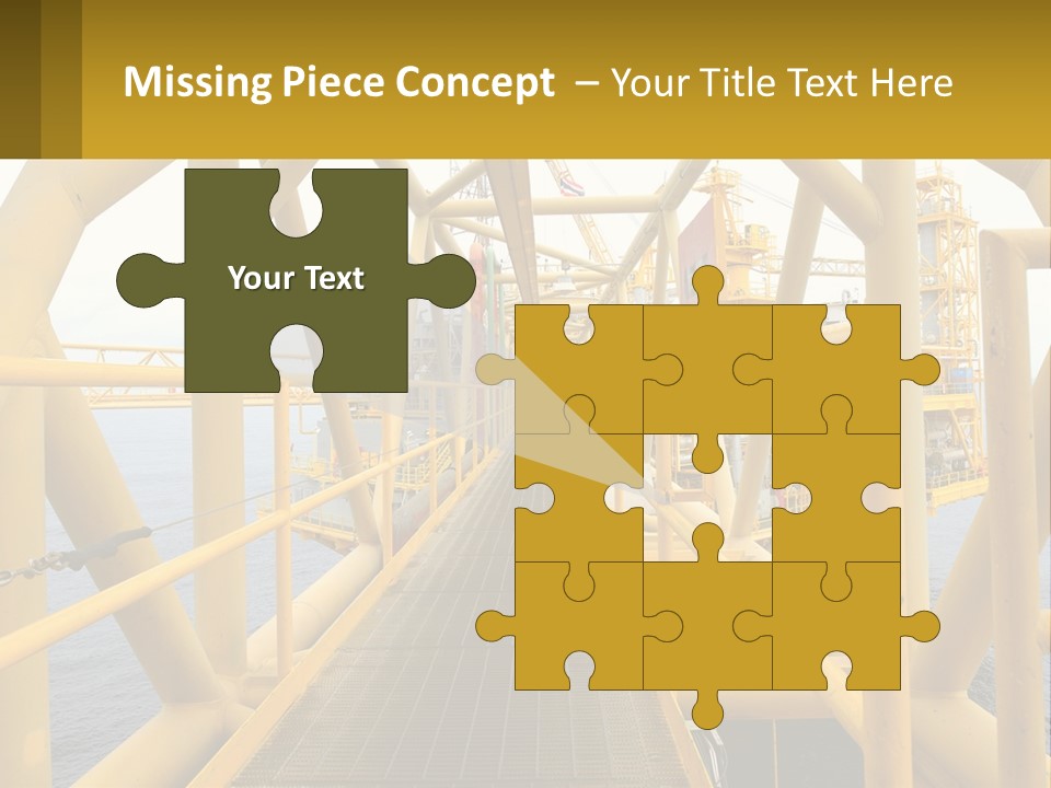 A Man Walking Across A Yellow Bridge Over Water PowerPoint Template