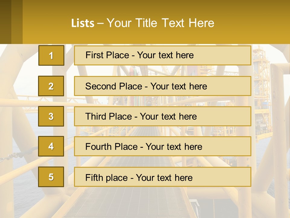 A Man Walking Across A Yellow Bridge Over Water PowerPoint Template
