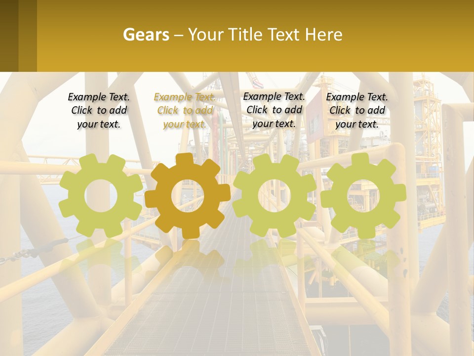 A Man Walking Across A Yellow Bridge Over Water PowerPoint Template